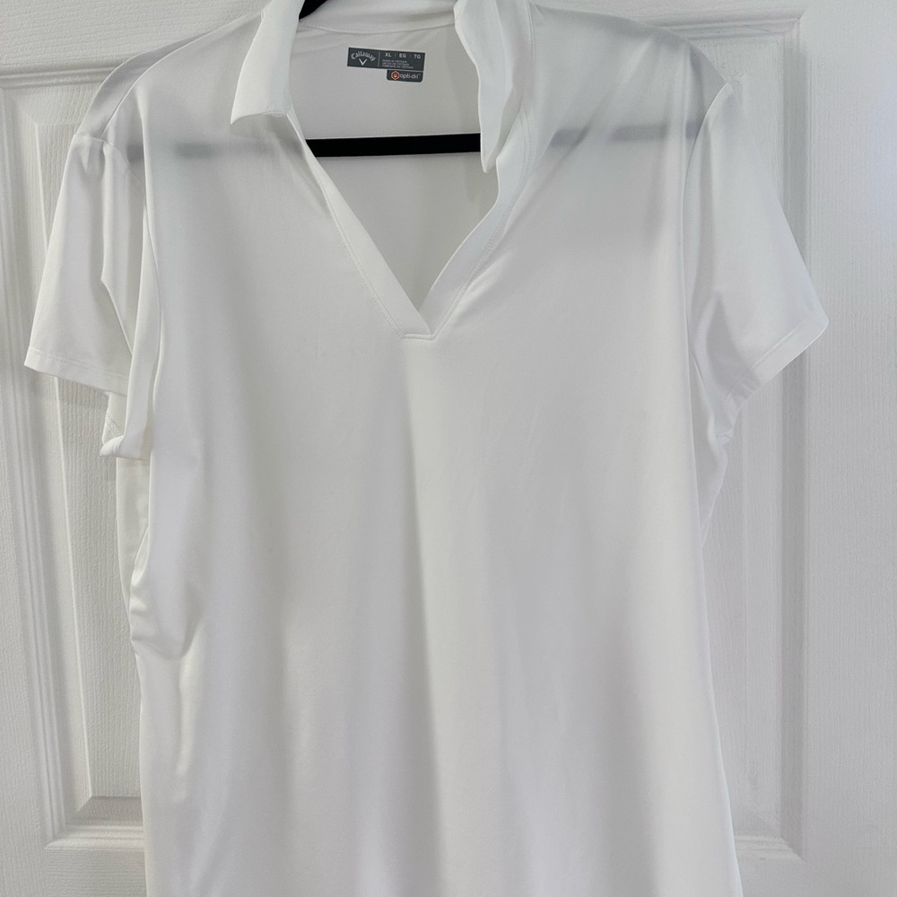 Callaway Women's White Collared Golf Shirt